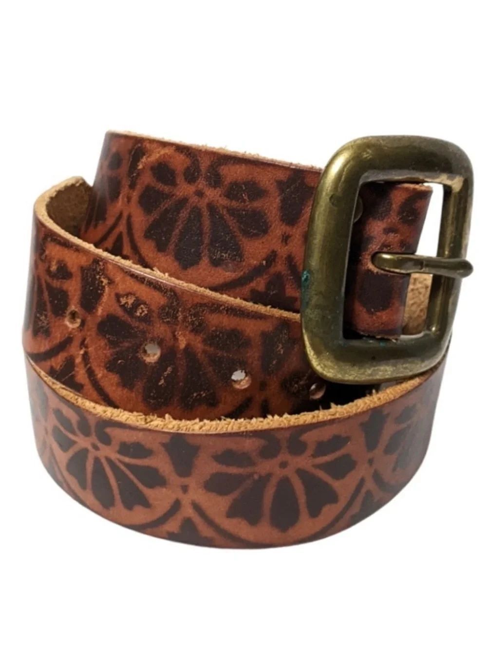 LUCKYย BRAND Floral BurnedโLeather Beltโ30